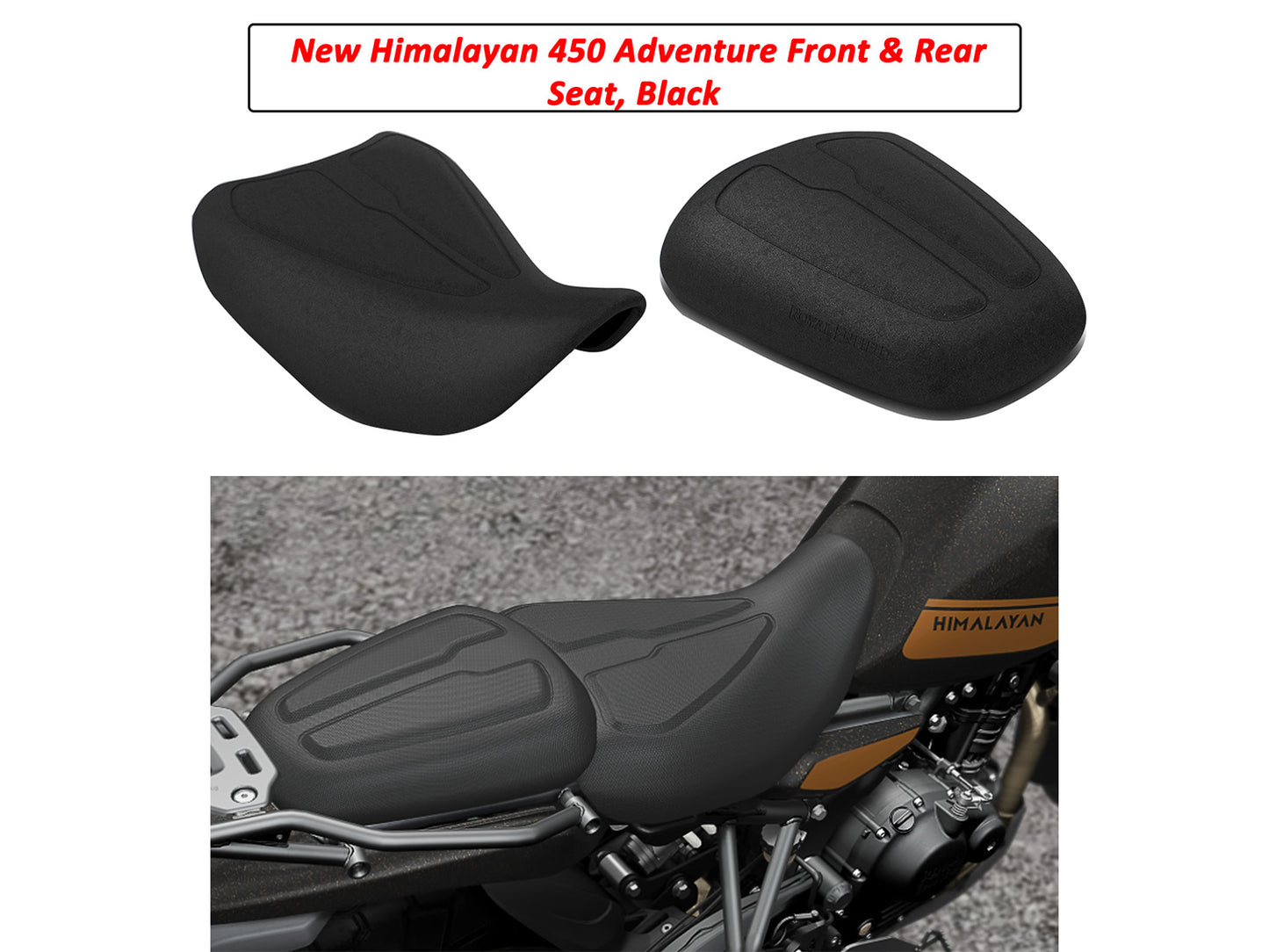 Genuine Royal Enfield Himalayan 450 Adventure Front & Rear Touring Seat, Black