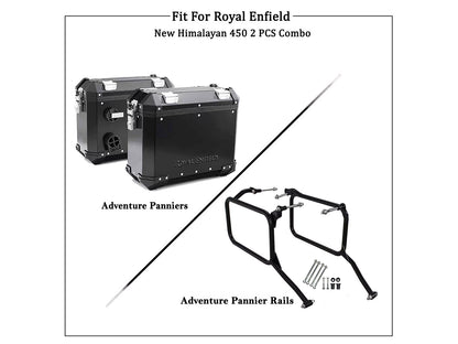 Genuine Royal Enfield New Himalayan 450 Panniers Rails & Box Pair Black