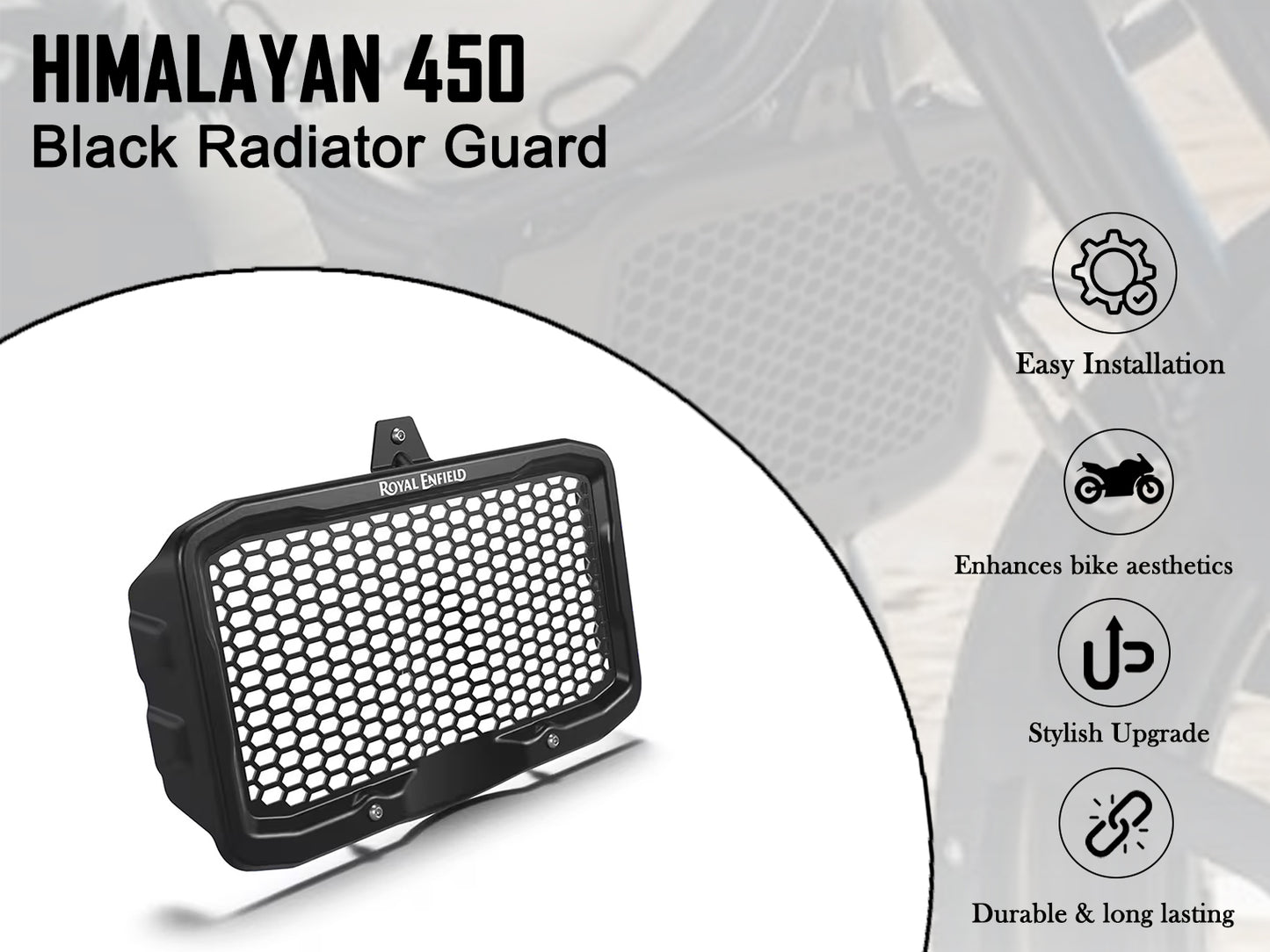 Genuine Royal Enfield Himalayan 450 Radiator Guard Black KXA00404