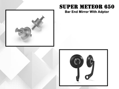 Genuine Royal Enfield Super Meteor 650 Bar End Mirrors With Adapters Mounts