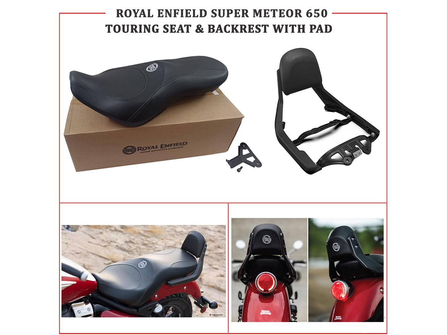 Genuine Royal Enfield Super Meteor 650 Touring Dual Seat & Backrest With Pad KXQ00036