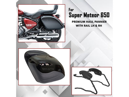 Genuine Royal Enfield Super Meteor 650 Premium Pannier Boxes With Rails Pair