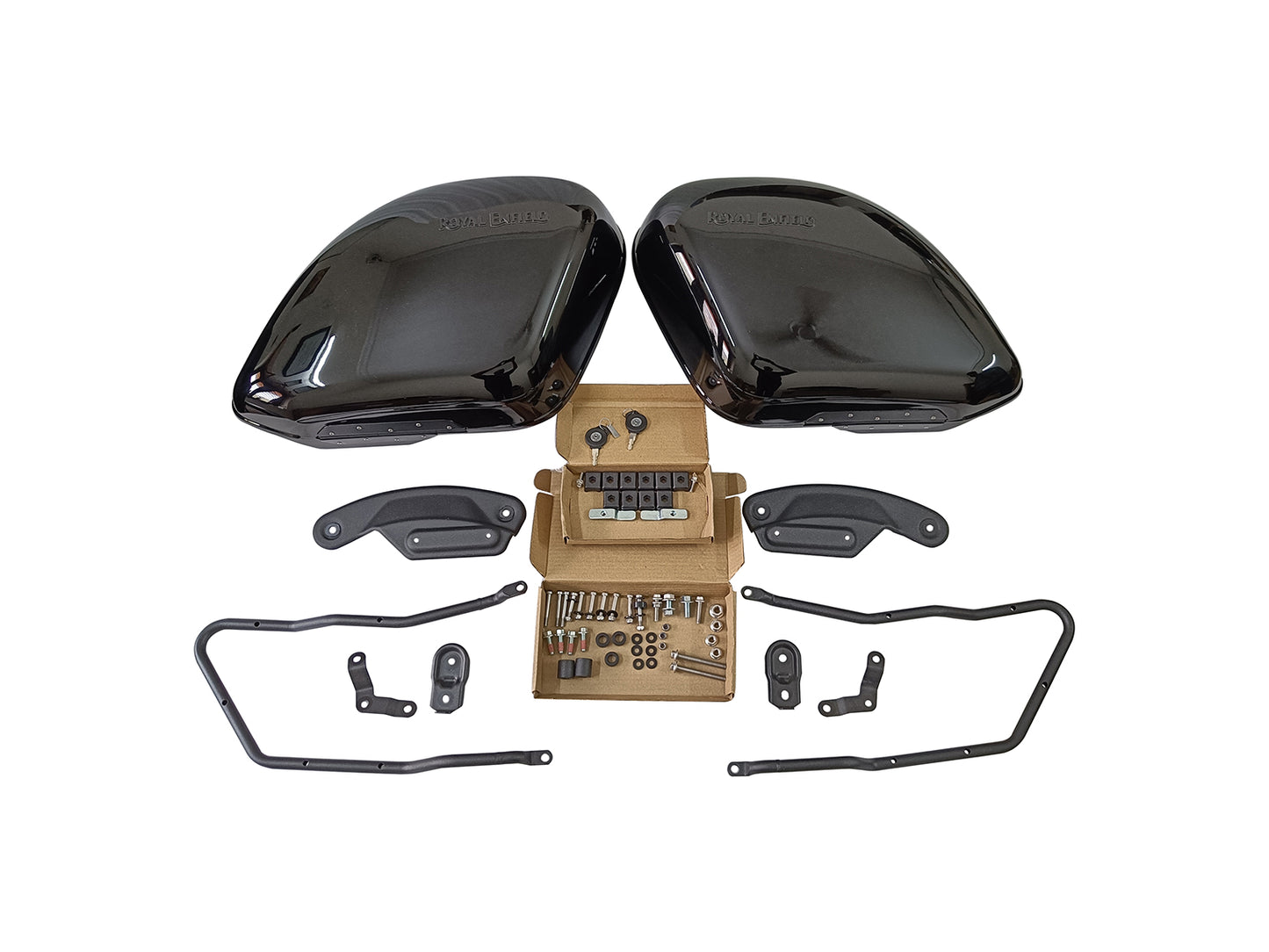 Genuine Royal Enfield Super Meteor 650 Premium Pannier Boxes With Rails Pair