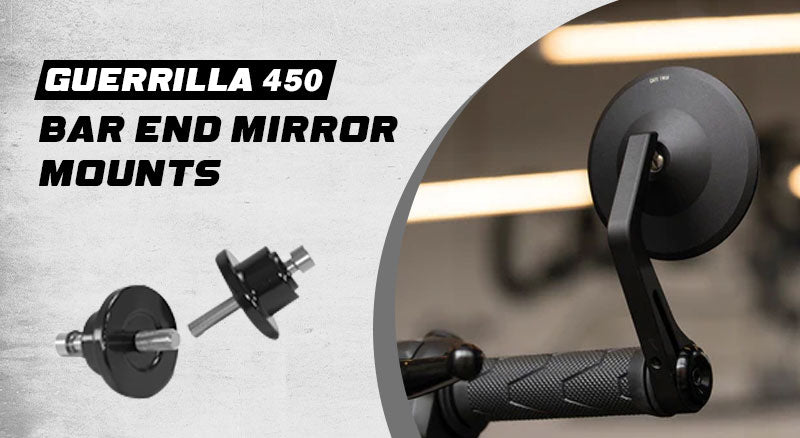 Genuine Royal Enfield Guerrilla 450 Bar End Mirror Mount, Black Pair KXA00485