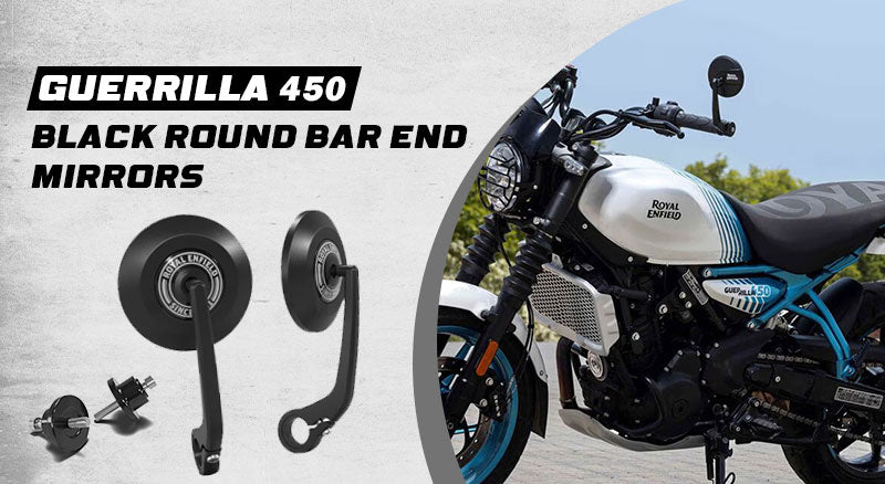 Genuine Royal Enfield Guerrilla 450 Bar End Mirror With Adapters Mount Pair