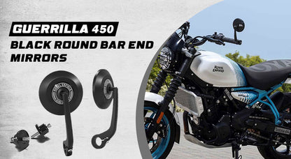 Genuine Royal Enfield Guerrilla 450 Bar End Mirror With Adapters Mount Pair