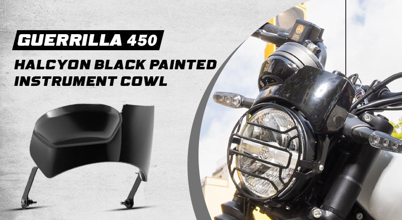 Genuine Royal Enfield Guerrilla 450 Halcyon Black Painted Instrument Cowl KXA00472