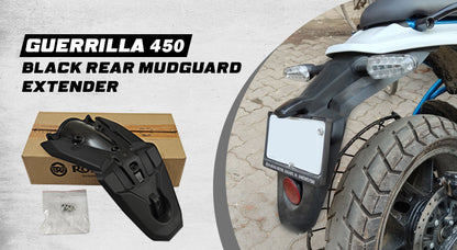 Genuine Royal Enfield Guerrilla 450 Black Rear Mudguard Extender KXA00494