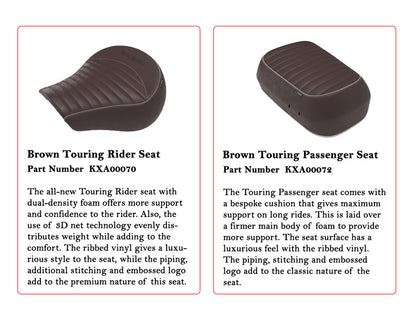 Genuine Royal Enfield Classic Reborn 350 Front & Rear Touring Rider Seat Brown