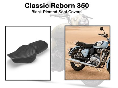 Genuine Royal Enfield Classic Reborn 350 Front & Rear Seat Cover Black KXA00121