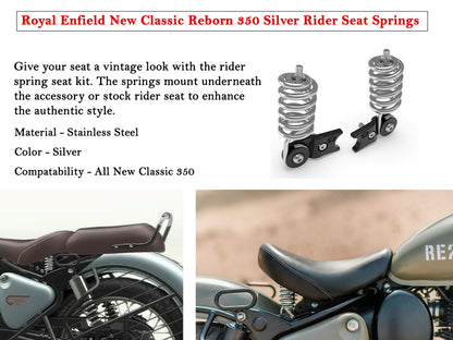 Genuine Royal Enfield Classic Reborn 350 Front Seat Spring Pair Chrome KXA00080
