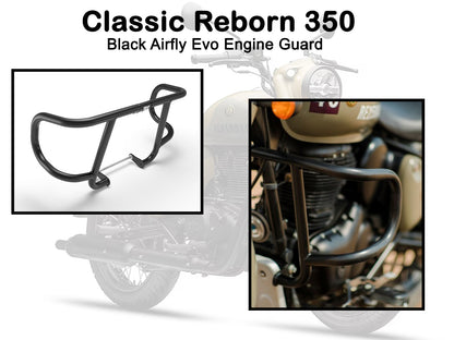 Genuine Royal Enfield Classic Reborn 350 Airfly Evo Engine Guard, Black KXA00003
