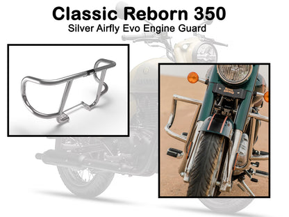 Genuine Royal Enfield Classic Reborn 350 Airfly Evo Engine Guard, Silver KXA00004