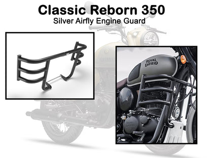 Genuine Royal Enfield Classic Reborn 350 Airfly Engine Guard, Black KXA00001