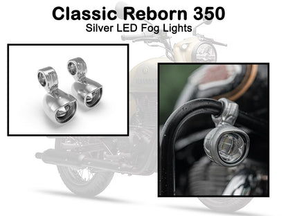 Genuine Royal Enfield Classic Reborn 350 Fog LED Auxiliary Lights Silver KXA00064