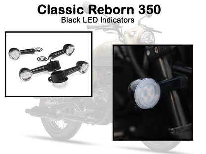 Genuine Royal Enfield Classic Reborn 350 Front & Rear LED Indicator Kit Black KXA00079