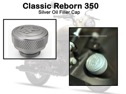 Genuine Royal Enfield Classic Reborn 350 Aluminium Oil Filler Cap, Silver 1990236
