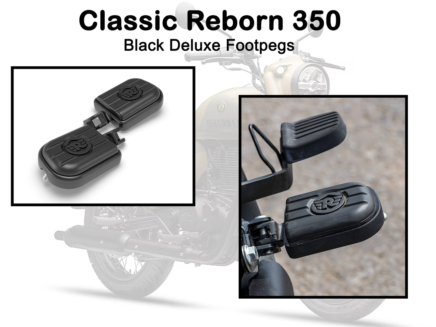 Genuine Royal Enfield Classic Reborn 350 Rider Deluxe Footpegs Black KXA00031