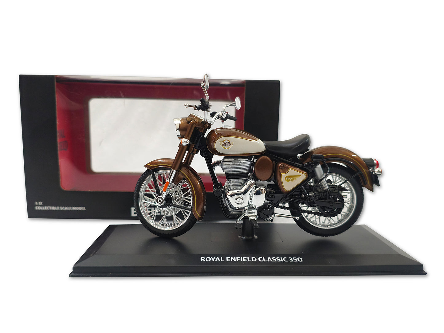 Genuine Royal Enfield Classic Reborn 350 1:12 Scale Model Medallion Bronze