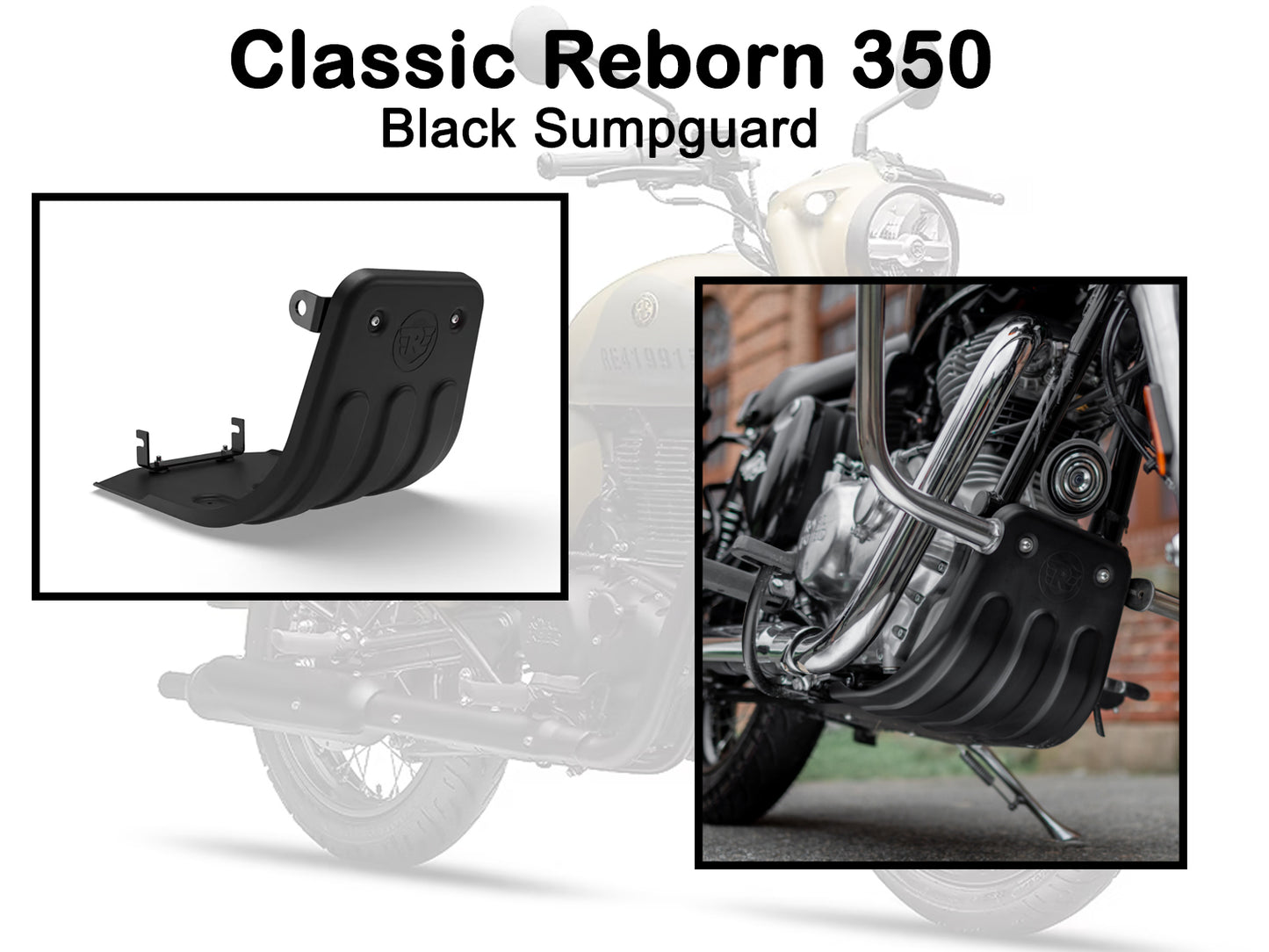 Genuine Royal Enfield Classic Reborn 350 Black Sumpguard Sump Guard KXA00652