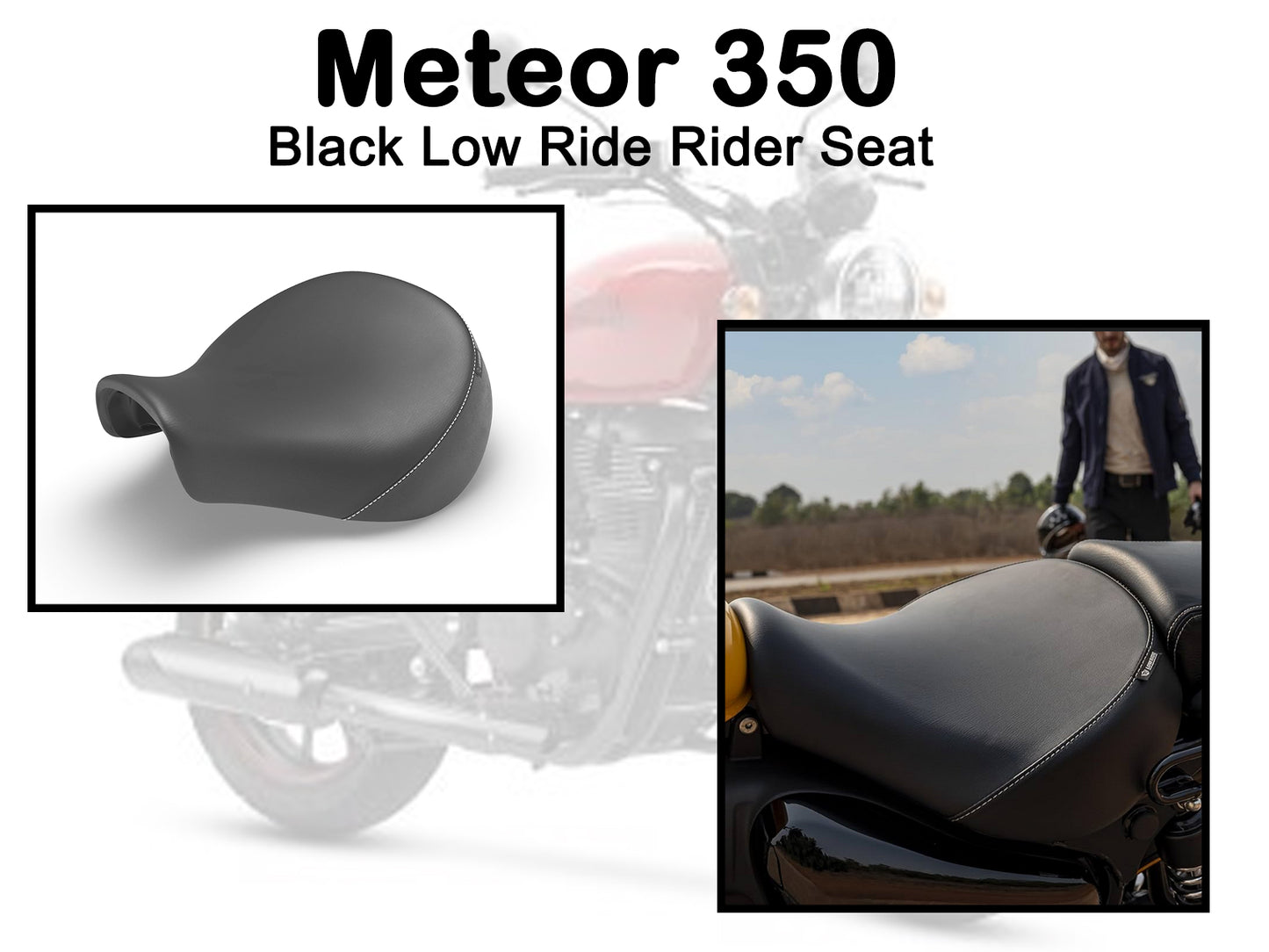 Genuine Royal Enfield Meteor 350 Black Low Ride Rider Seat KXA00065