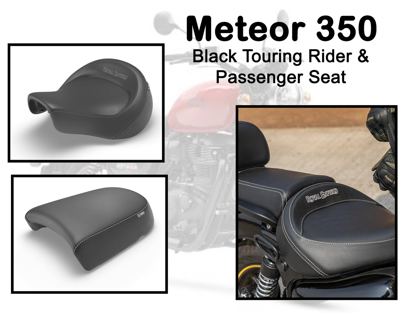 Genuine Royal Enfield Meteor 350 Rider & Pillion Touring Rider Seat Black