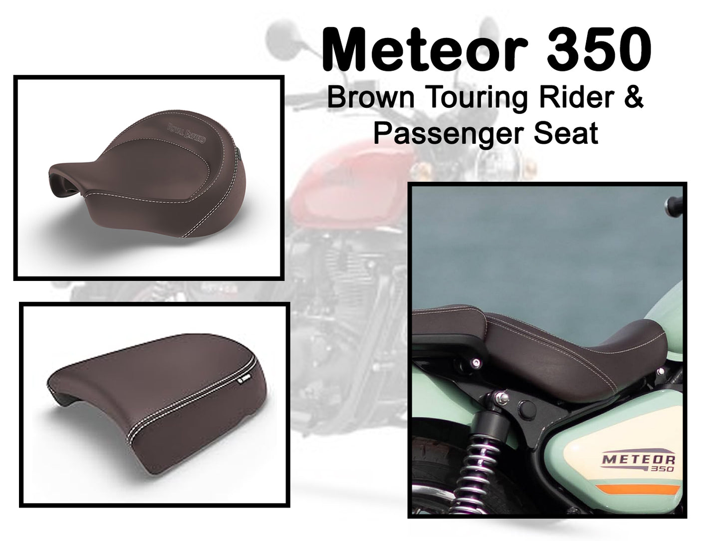 Genuine Royal Enfield Meteor 350 Rider & Pillion Touring Rider Seat Brown