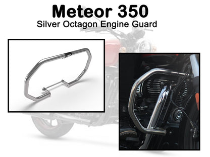 Genuine Royal Enfield Meteor 350 Silver Octagon Engine Guard KXA00006