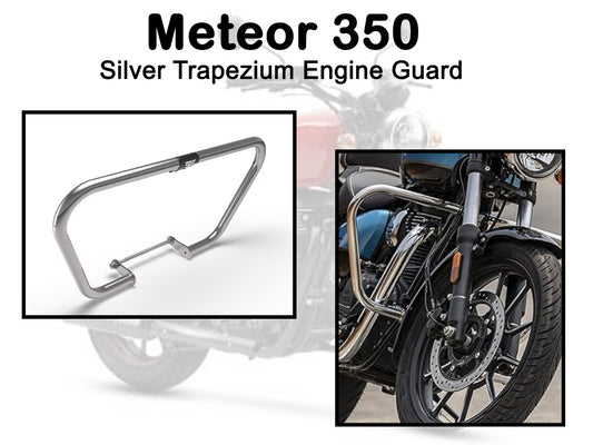 Genuine Royal Enfield Meteor 350 Silver Trapezium Engine Guard KXA00008