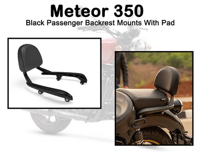 Genuine Royal Enfield Meteor 350 Passenger Backrest Mounts With Pad Black