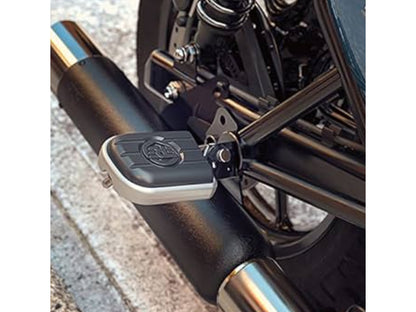 Genuine Royal Enfield Meteor 350 Pillion Deluxe Footpegs Black & Silver KXA00030