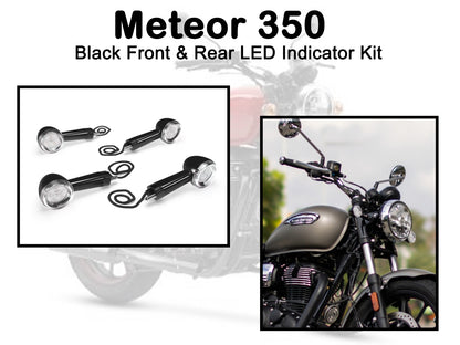 Genuine Royal Enfield Meteor 350 Front & Rear LED Indicator Kit Black KXA00079