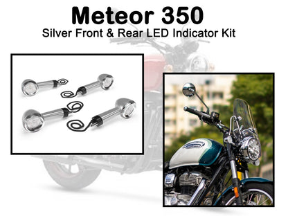 Genuine Royal Enfield Meteor 350 Front & Rear LED Indicator Kit Silver KXA00078