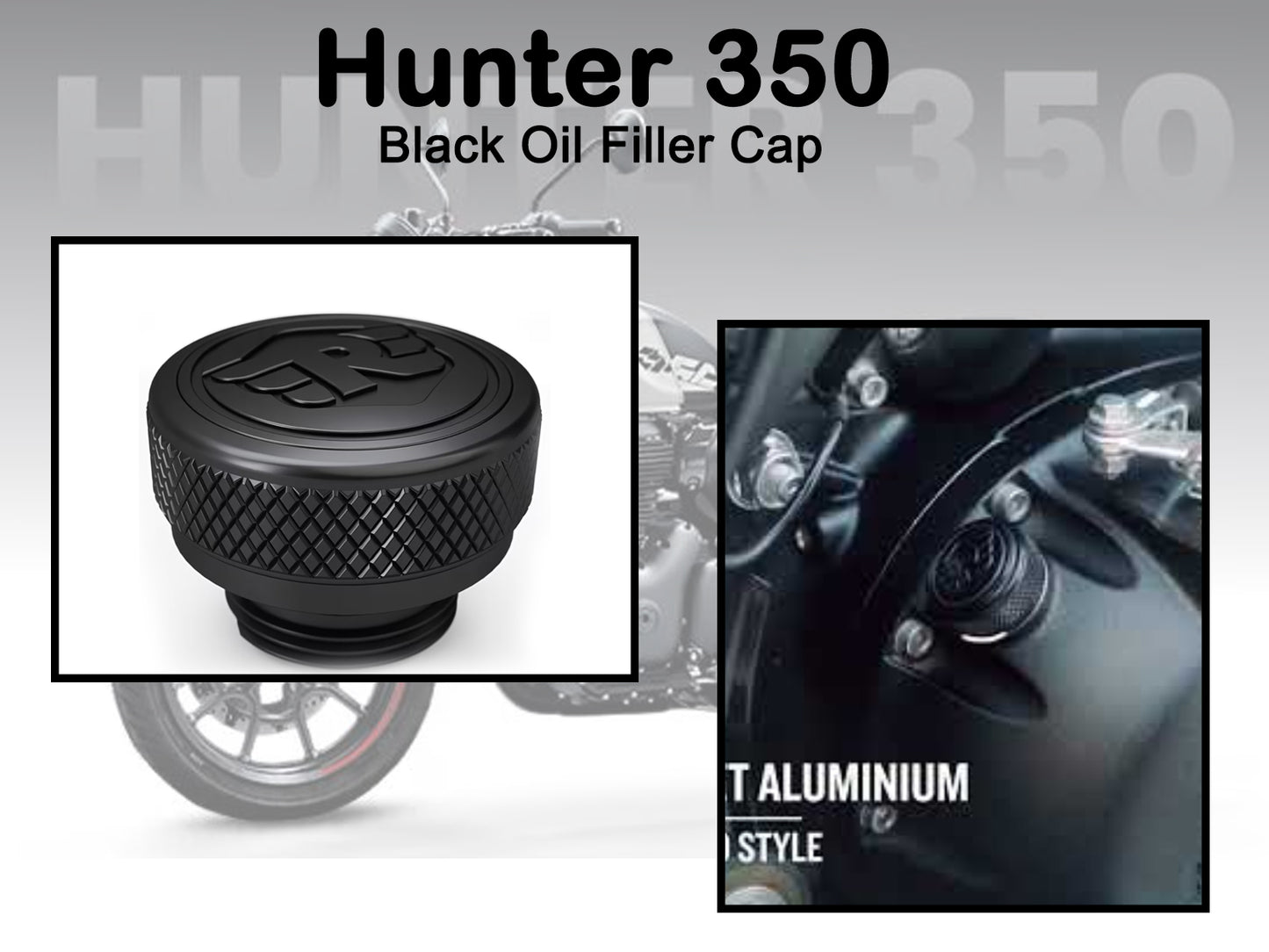 Genuine Royal Enfield Hunter 350 Oil Filler Cap Black 1990218