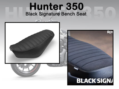 Genuine Royal Enfield Hunter 350 Black Signature Bench Dual Seat KXA00139