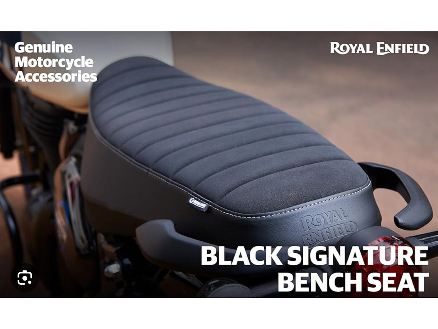 Genuine Royal Enfield Hunter 350 Black Signature Bench Dual Seat KXA00139