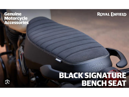 Genuine Royal Enfield Hunter 350 Black Signature Bench Dual Seat KXA00139