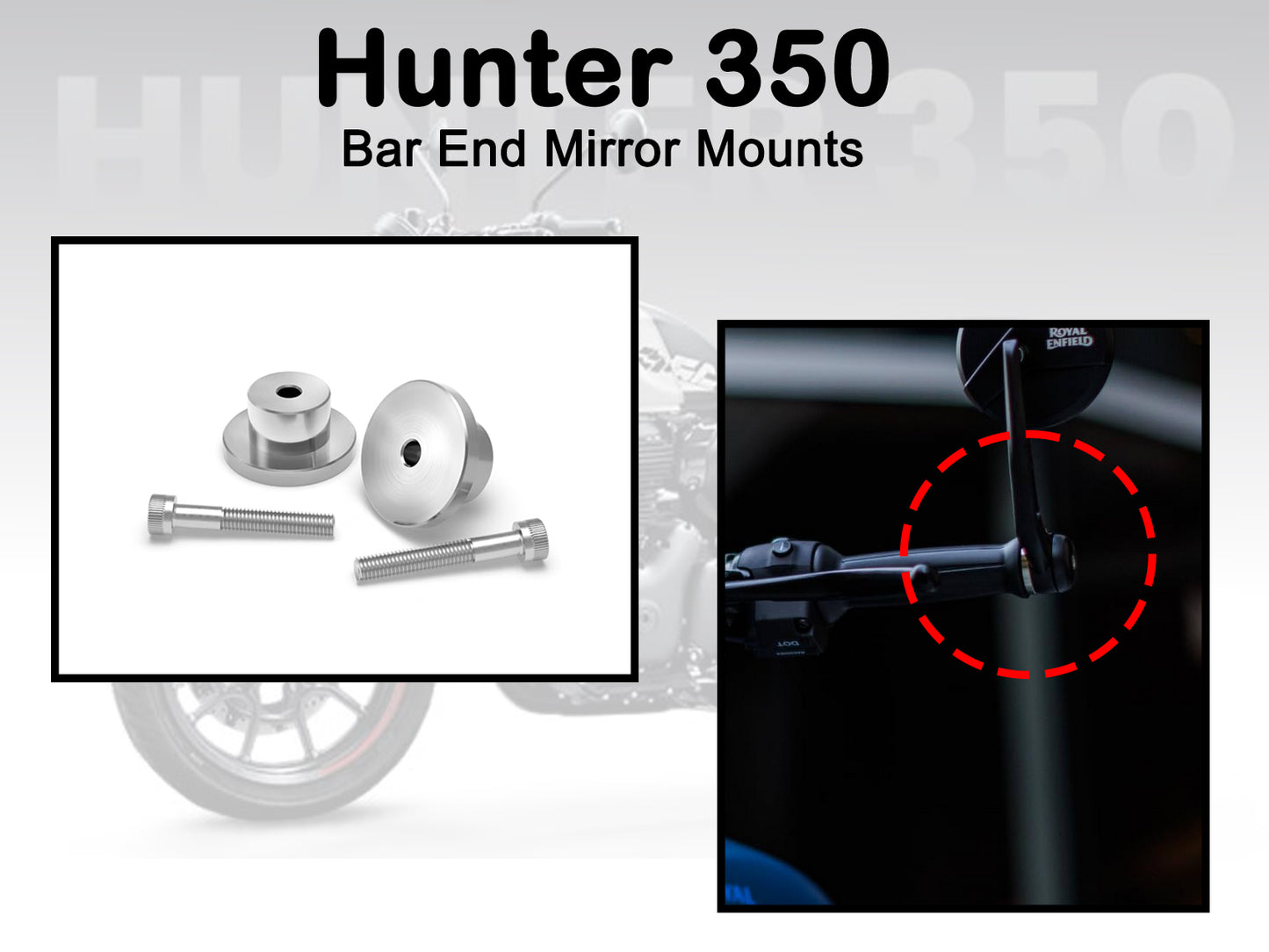 Genuine Royal Enfield Hunter 350 Bar End Mirror Mounts KXA00125