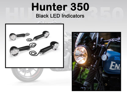 Genuine Royal Enfield Hunter 350 Front & Rear LED Indicator Kit Black KXA00096