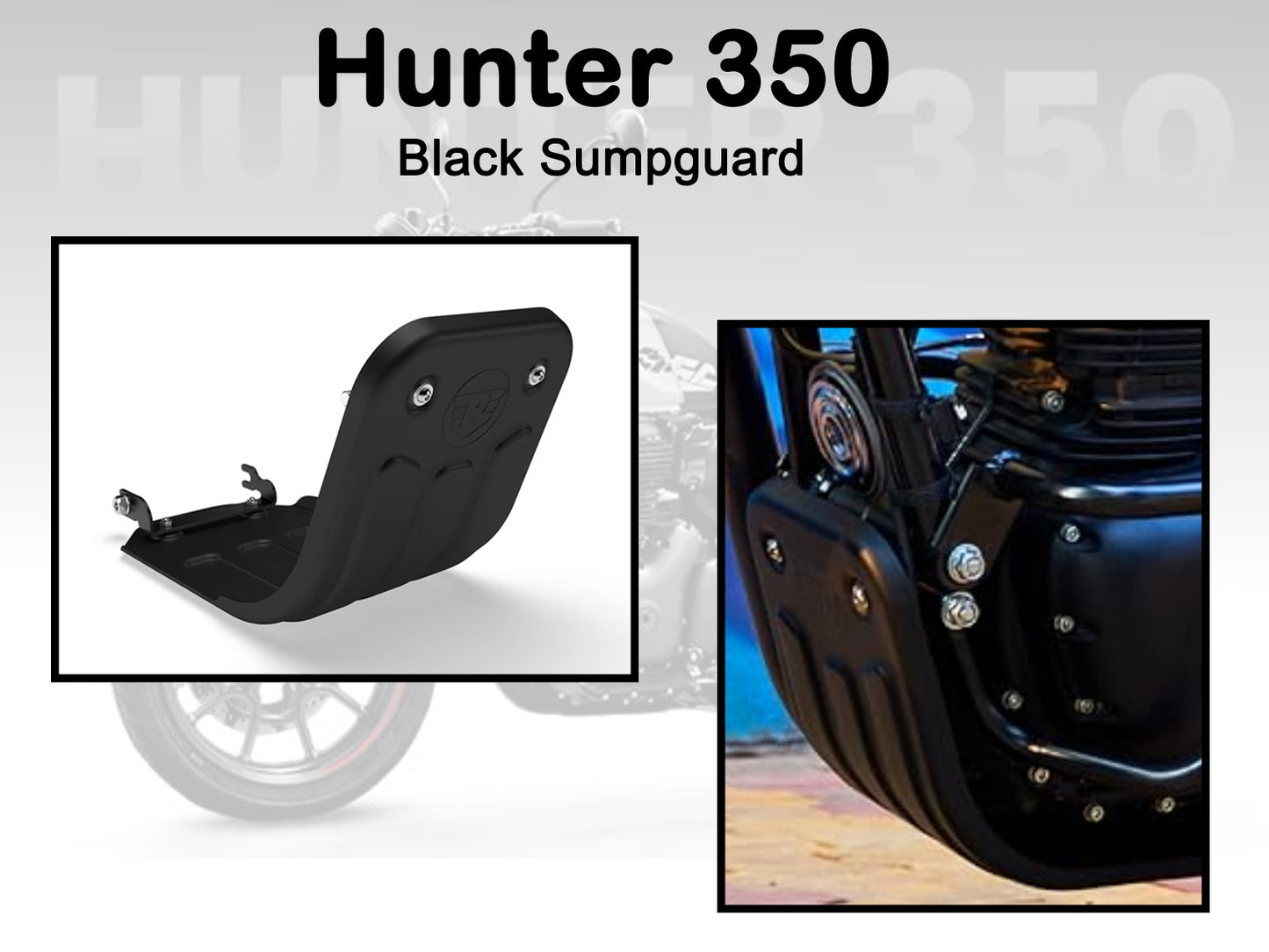 Genuine Royal Enfield Hunter 350 Black Sumpguard Sump Guard KXA00653