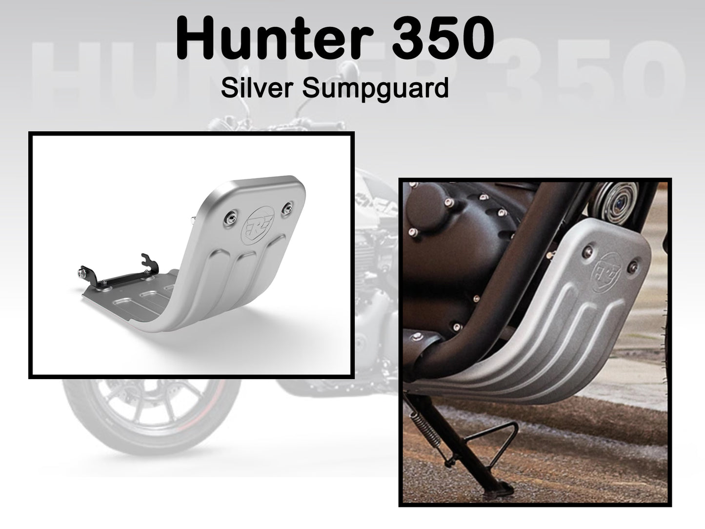 Genuine Royal Enfield Hunter 350 Silver Sumpguard Sump Guard KXA00127