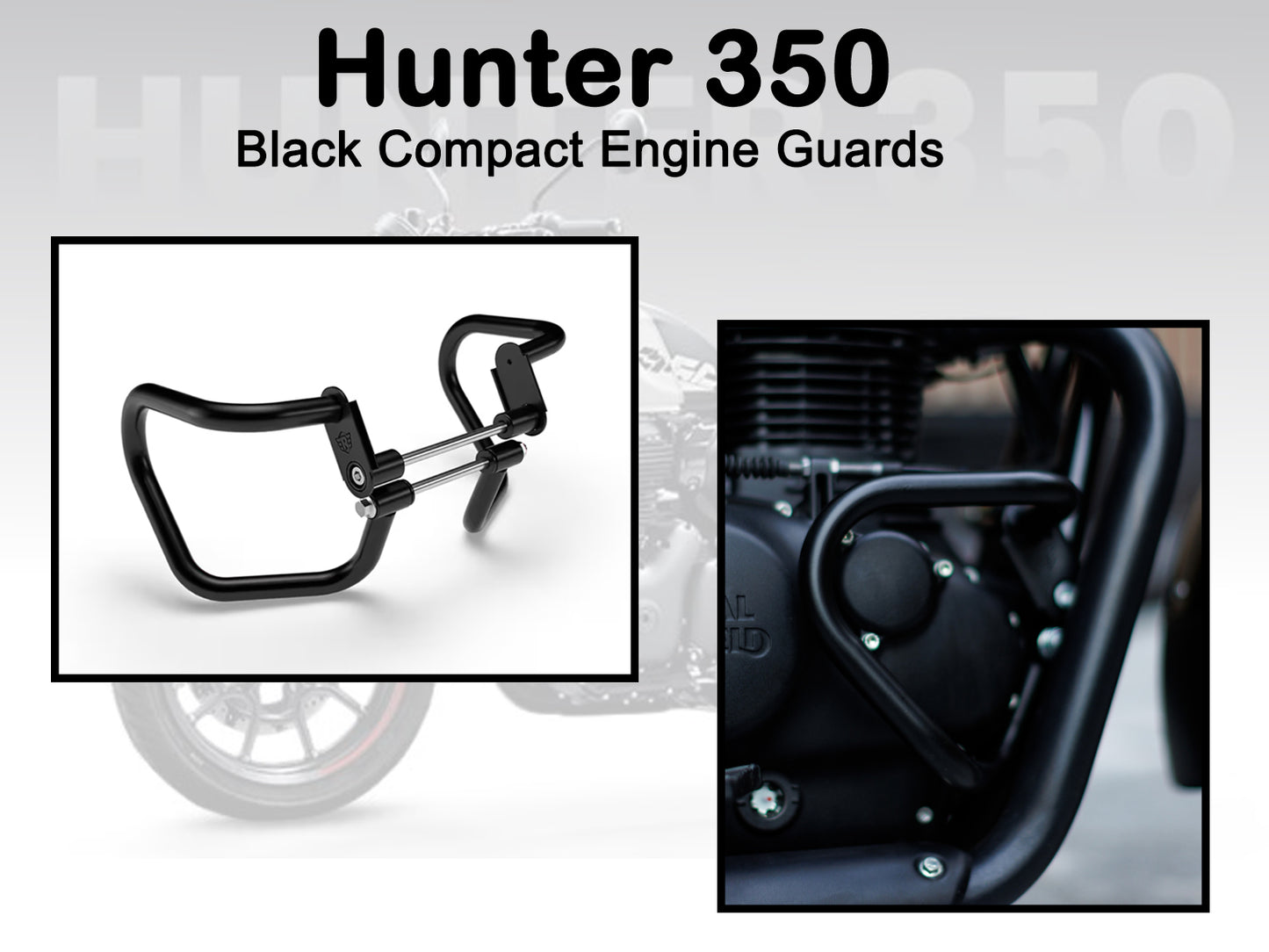 Genuine Royal Enfield Hunter 350 Compact Engine Guard Black KXA00128