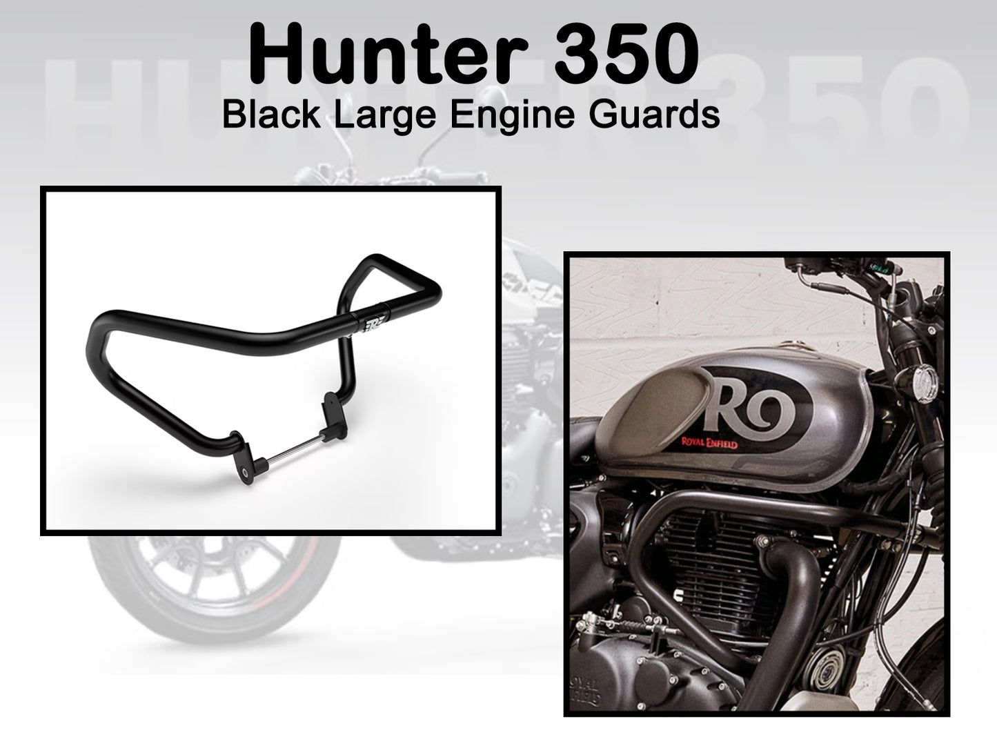 Genuine Royal Enfield Hunter 350 Large Engine Guard Black KXA00129