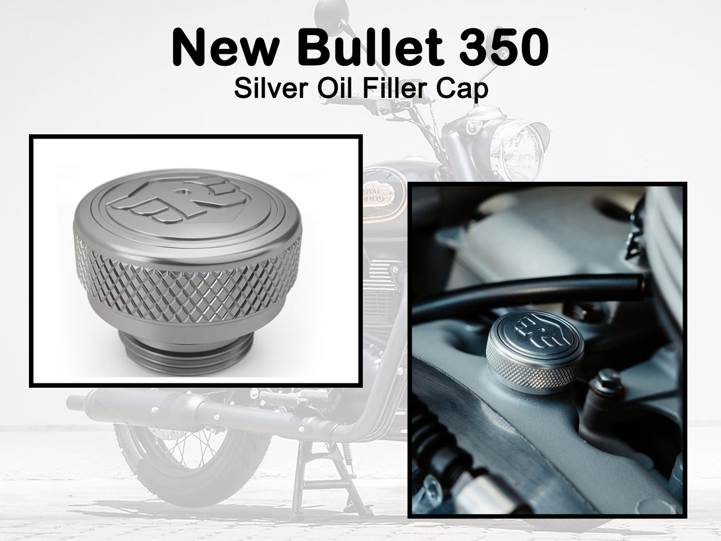 Genuine Royal Enfield New Bullet 350 Oil Filler Cap Silver 1990236