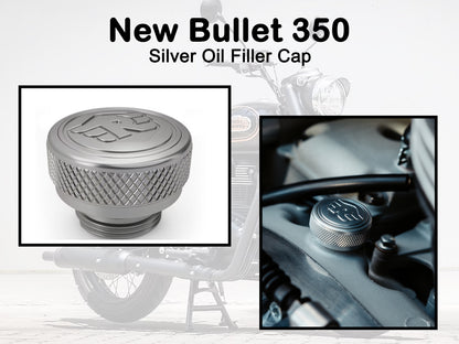 Genuine Royal Enfield New Bullet 350 Oil Filler Cap Silver 1990236