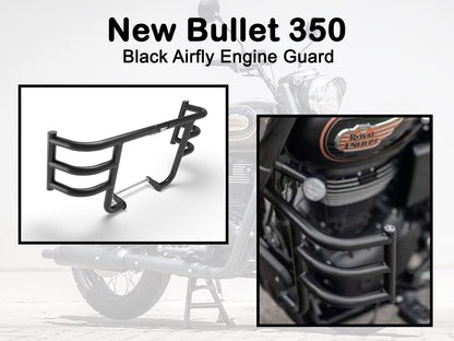 Genuine Royal Enfield New Bullet 350 Black Airfly Engine Guard KXA00001