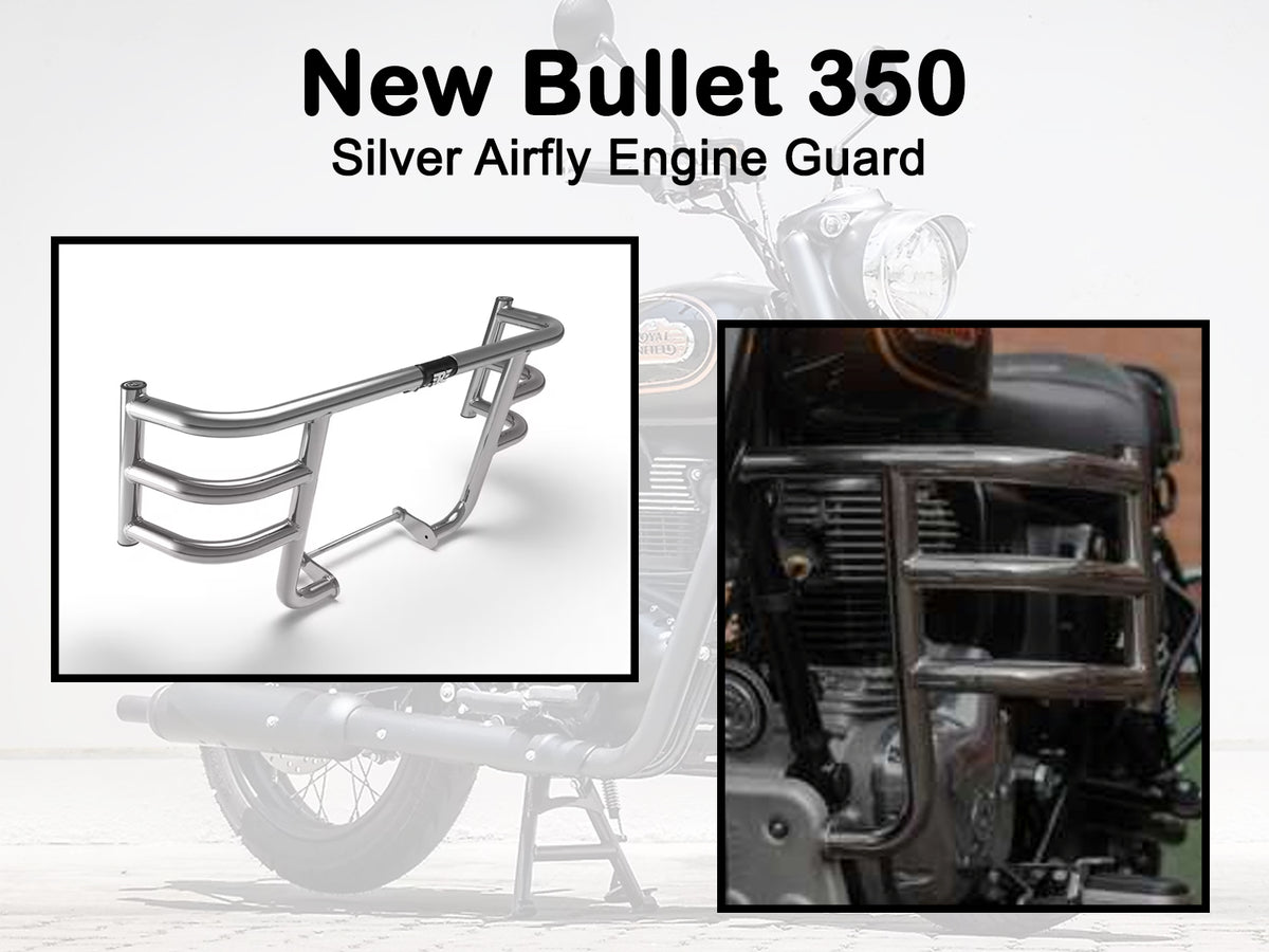 Genuine Royal Enfield New Bullet 350 Silver Airfly Engine Guard KXA00002