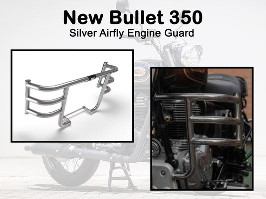Genuine Royal Enfield New Bullet 350 Silver Airfly Engine Guard KXA00002