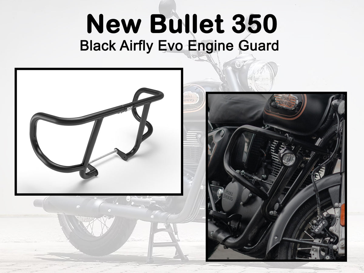 Genuine Royal Enfield New Bullet 350 Black Airfly Evo Engine Guard KXA00003