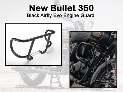 Genuine Royal Enfield New Bullet 350 Black Airfly Evo Engine Guard KXA00003